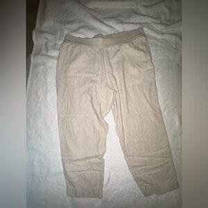 Old Navy Cream Linen Straight Pants